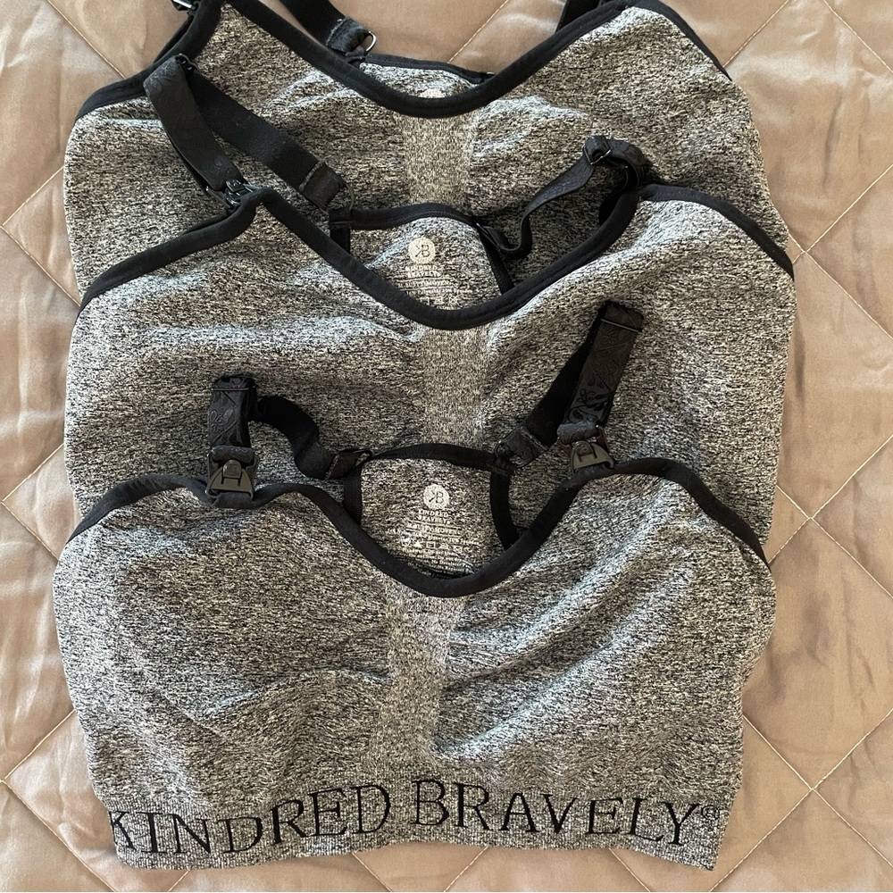 Kindred Bravely Sublime® Nursing Sports Bras, Heather Grey, Lot of 3